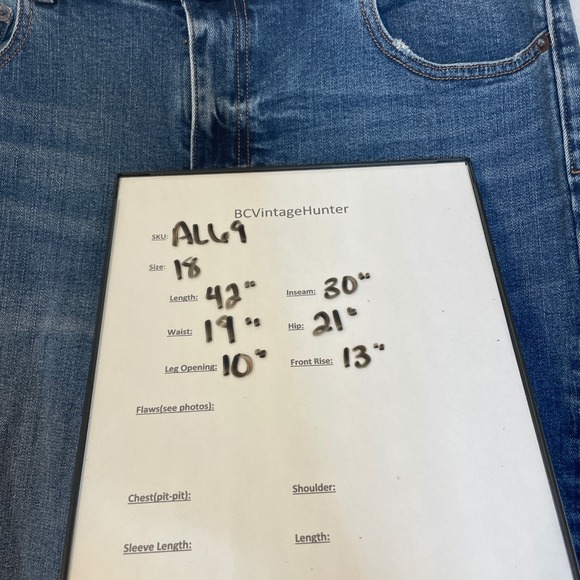 American Eagle Hi-Rise Artist Flare Jeans Blue Super Stretch Womens 18 Short - Picture 2 of 11